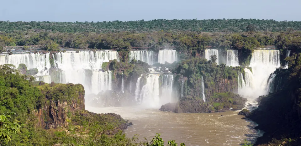 Iguazu Falls, Falls of San Martín, Mbiguá, Bernabé Méndez, Adán, Eva, and Bossetti