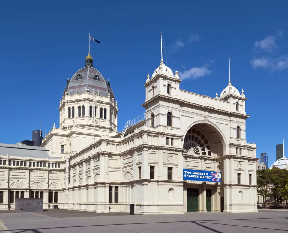 Royal Exhibition Building, northern wing and cupola (northeast elevation)