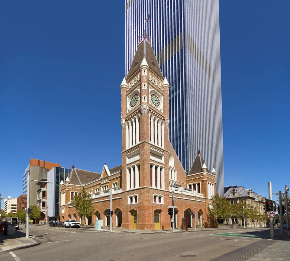 Perth Town Hall, northwest elevation