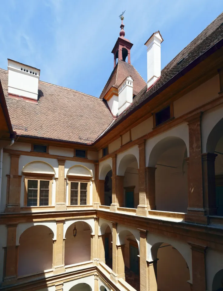 Eggenberg Palace, arcades of smaller courtyard