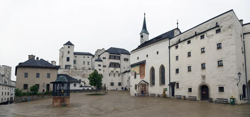 Hohensalzburg Fortress, large castle courtyard