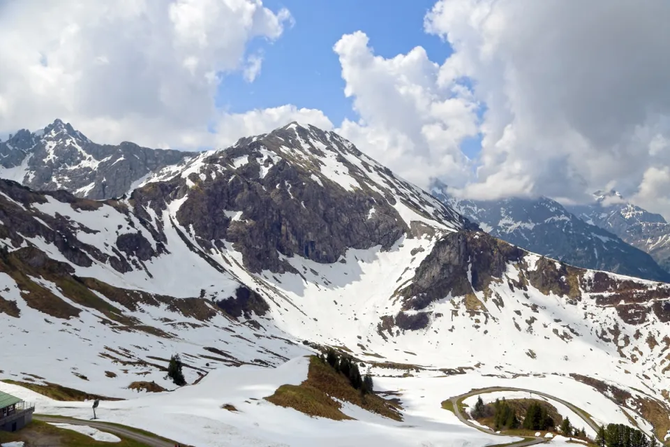 Walser Hammerspitze in the southeastern Walsertal Mountains of the Allgäu Alps