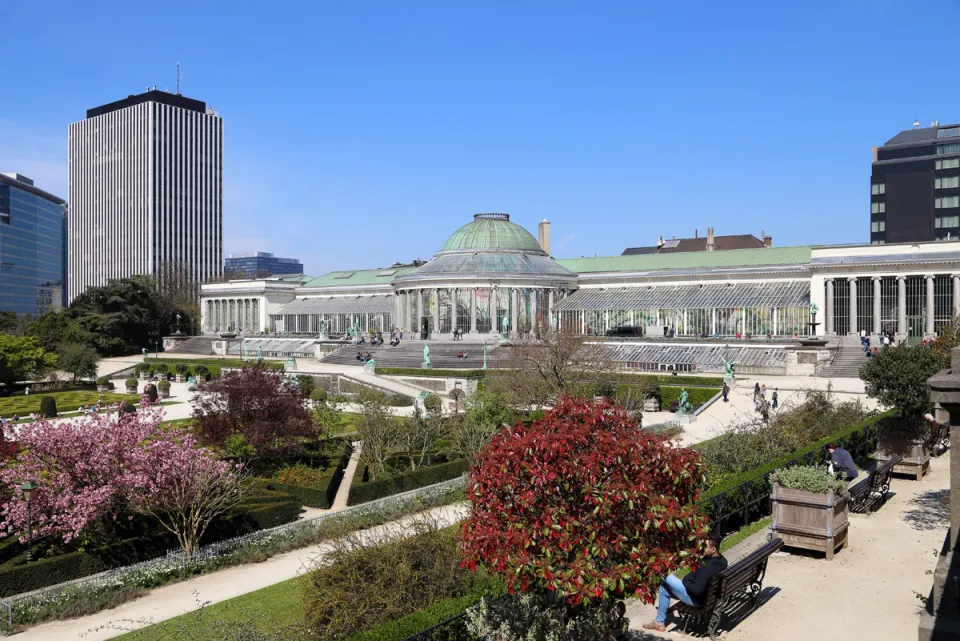 Botanical Garden of Brussels, Orangery, with Victoria Regina Tower