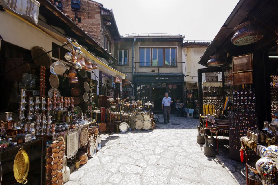 Copperware bazaar at Bascarsija old town