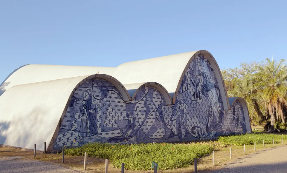 Church of Saint Francis of Assisi, back wall with azulejo tiles (southwest elevation)