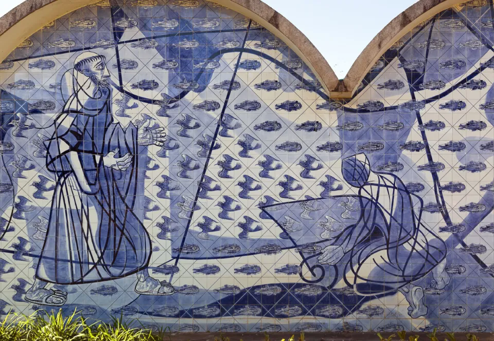 Church of Saint Francis of Assisi, detail of the azulejo-tiles back wall