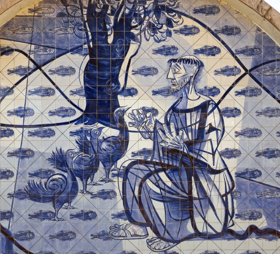 Church of Saint Francis of Assisi, detail of the azulejo-tiles back wall