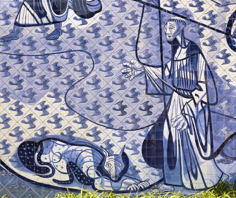Church of Saint Francis of Assisi, detail of the azulejo-tiles back wall