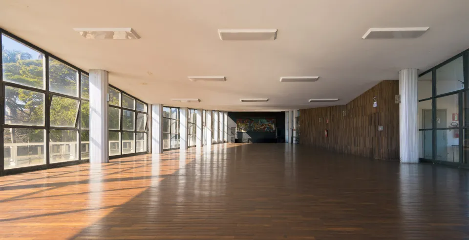 Iate Tênis Clube, Portinari Hall, northwest elevation