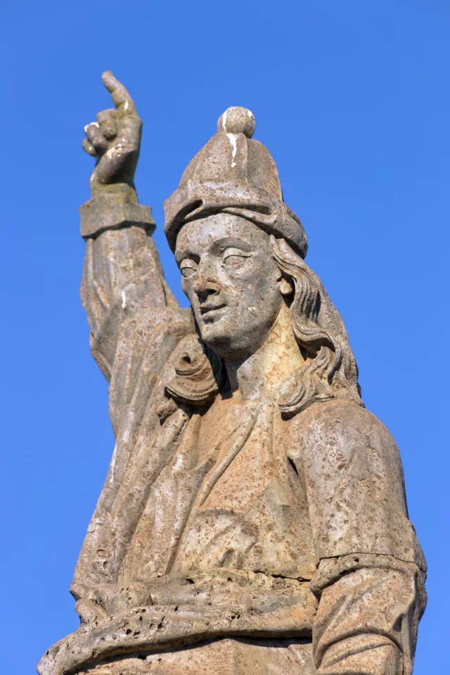 Sanctuary of Bom Jesus de Matosinhos, detail of the statue of the prophet Obadiah