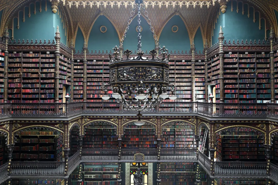 Royal Portuguese Cabinet of Reading, detail, candelabra