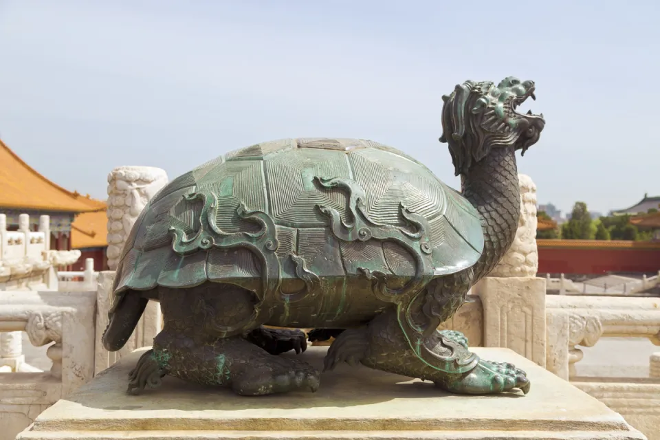 Forbidden City, Hall of Supreme Harmony, dragon turtle sculpture Forbidden City, Hall of Supreme Harmony, dragon turtle sculpture