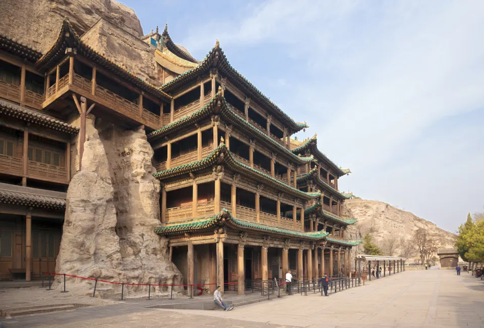 Yungang Grottoes, wooden pavillions of caves 5 and 6
