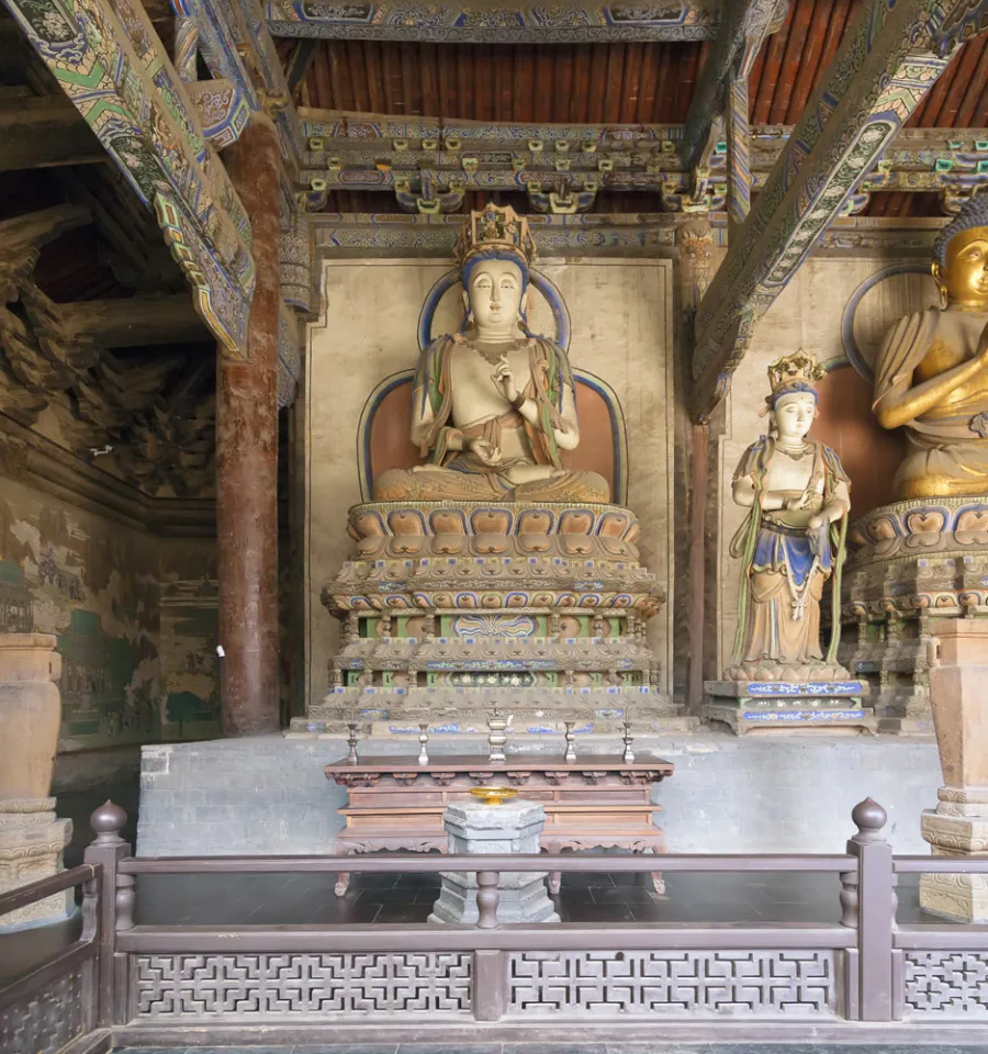 Shanhua Temple, Hall of Three Sages (Sansheng Hall), interior