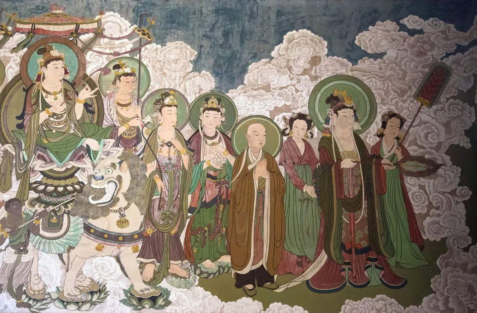 Shanhua Temple, Wenshu Pavilion, wall paintings