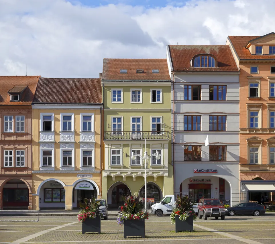 Přemysl Ottokar II Square, houses of the northern side