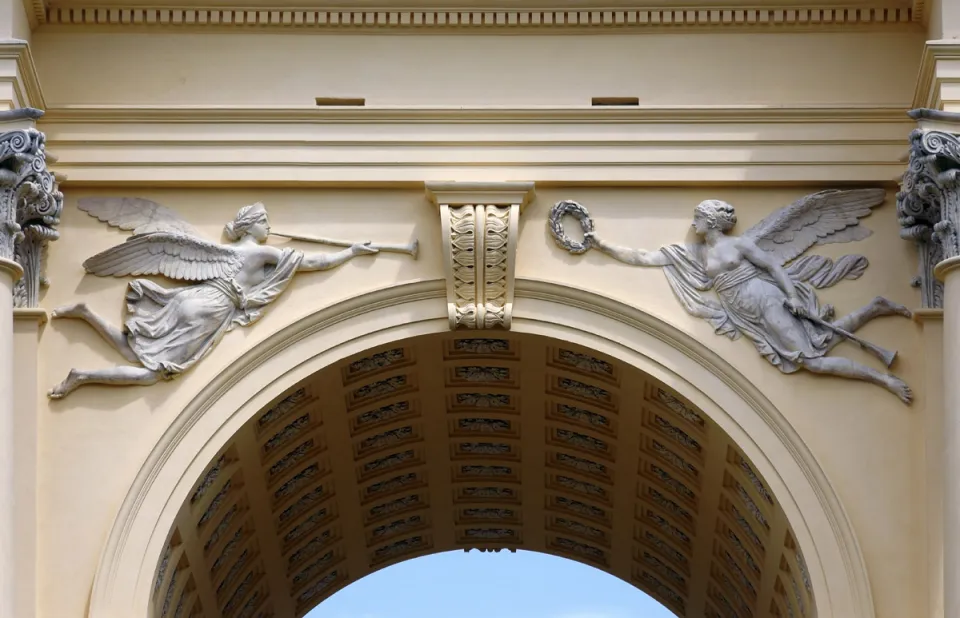 Temple of Diana (Rendezvous), detail with angel reliefs