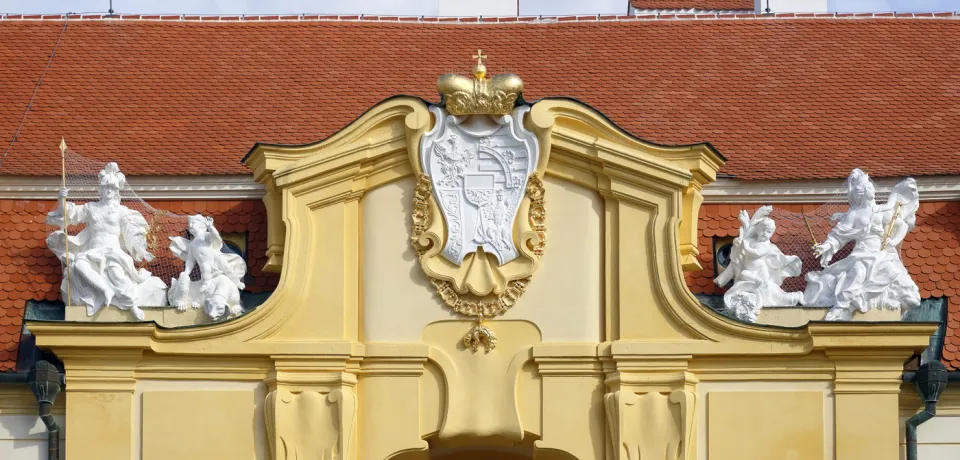Valtice Castle, detail of the eastern gate of the Court of Honour
