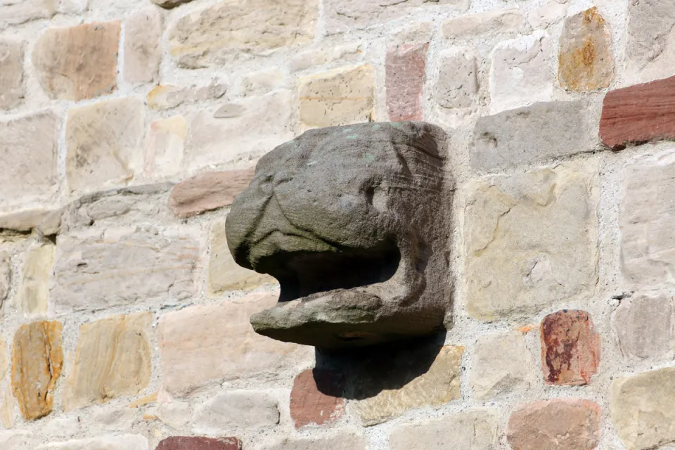 Lorsch Abbey, church fragment, facade lion sculpture