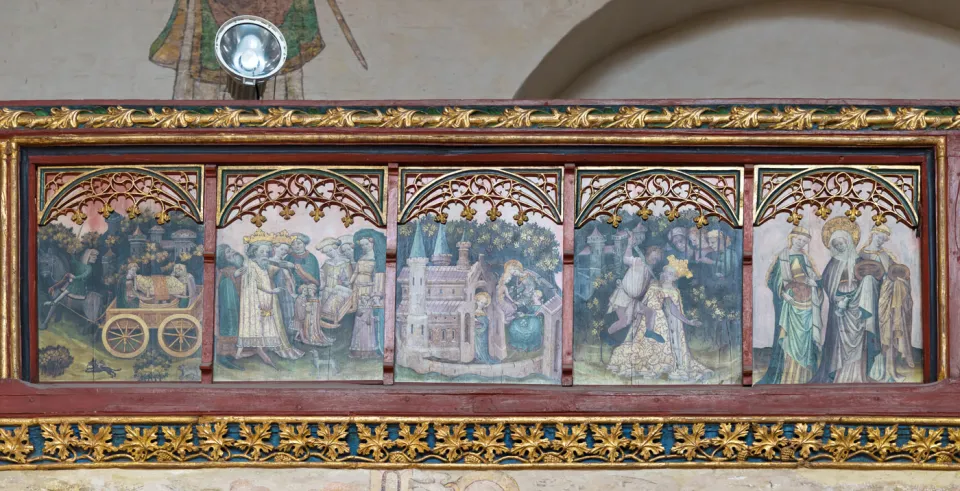 Holy Spirit Hospital, balustrade of the rood screen with picture panels