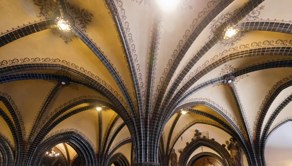 Lübeck City Hall, main building, groin vault of the vestibule