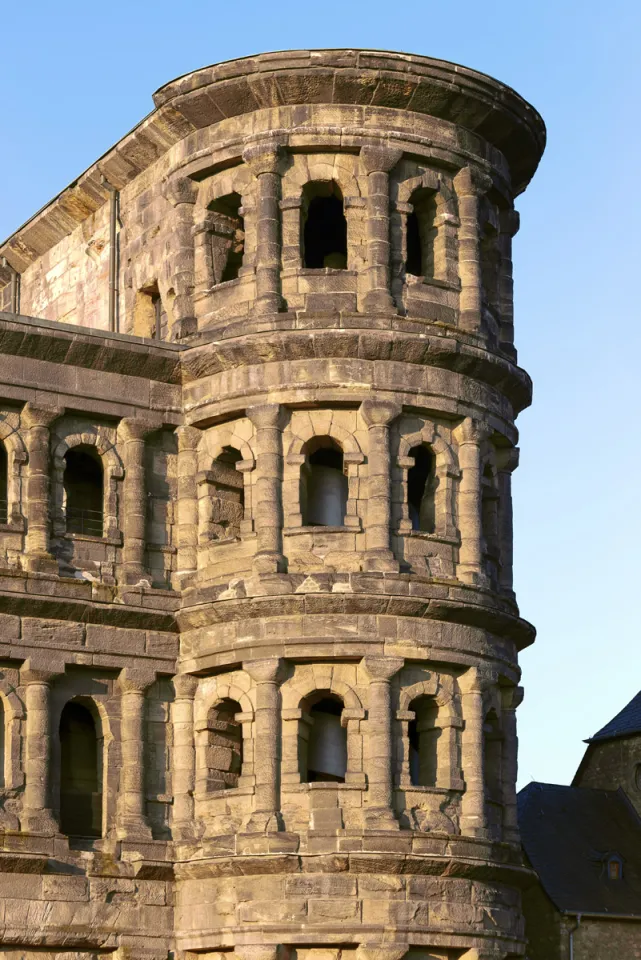 Porta Nigra, facade detail of the fieldside