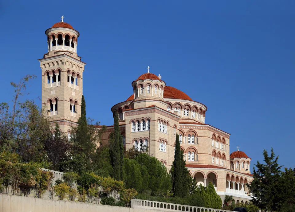 Church of Agios Nektarios, west elevation