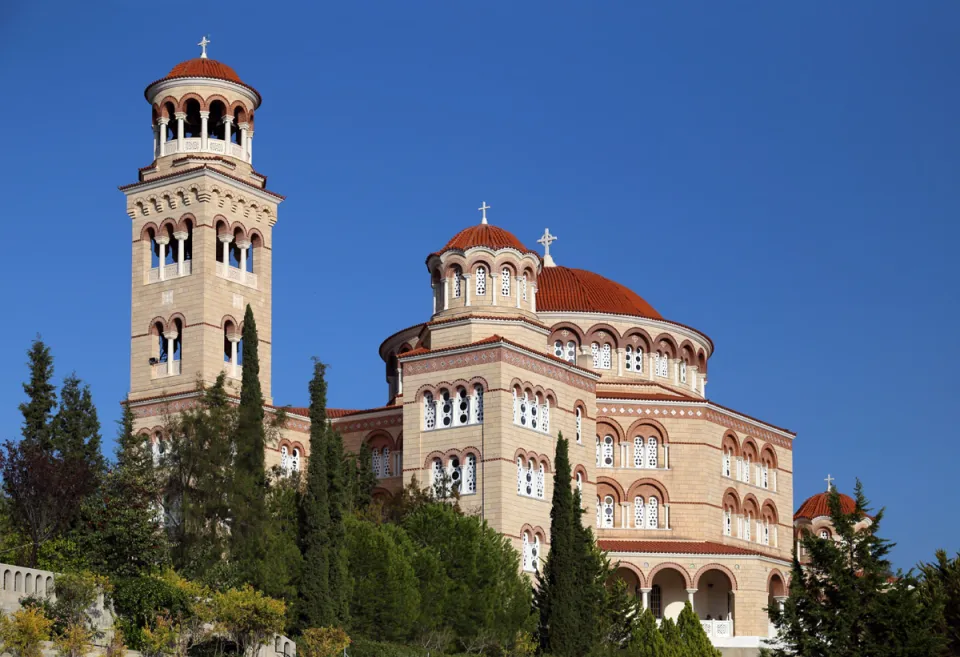 Church of Agios Nektarios, west elevation