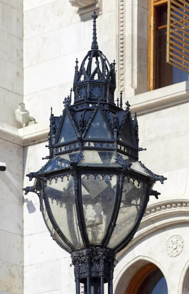 Hungarian Parliament Building, detail of lantern of the east entrance