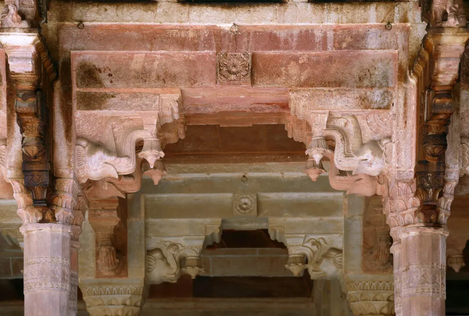 Amber Fort, Diwan-i-Aam (Public Audience Hall), elephant-shaped corbels
