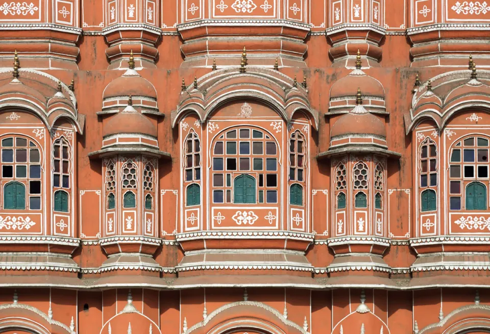 Palace of Winds (Hawa Mahal), facade detail with jharokhas