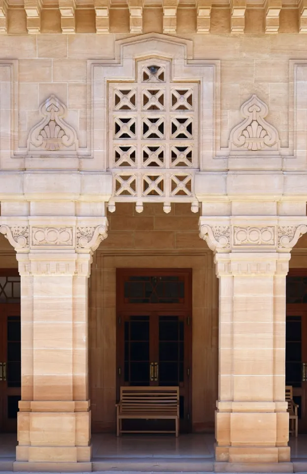 Umaid Bhawan Palace, bay between two columns