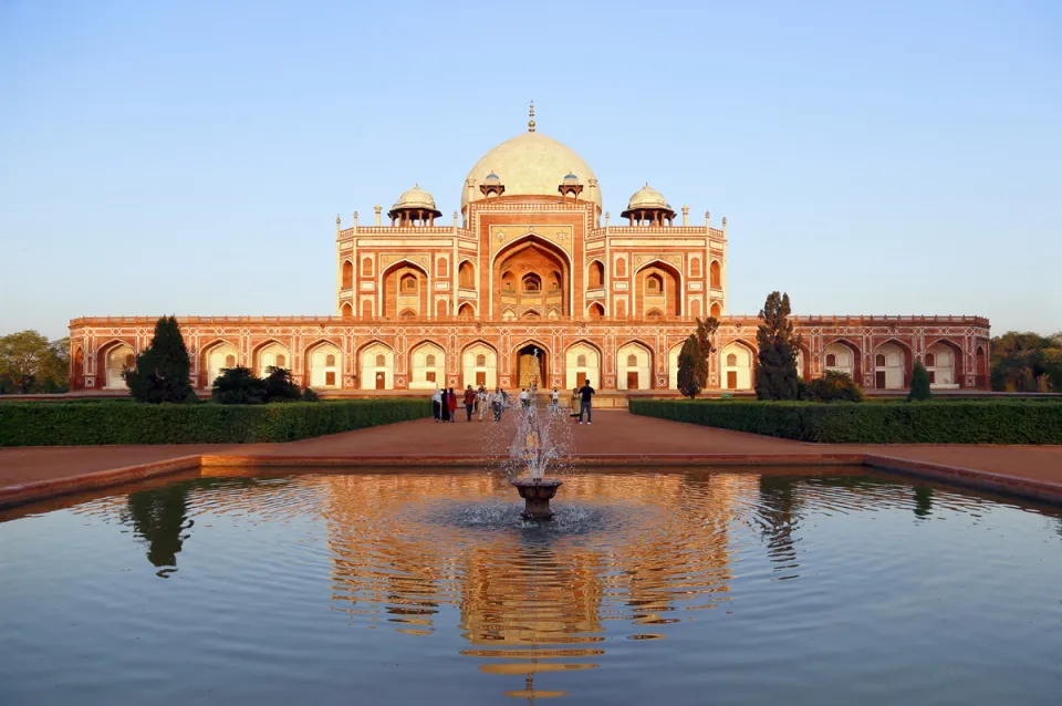 Humayun's Tomb, west elevation at sundown