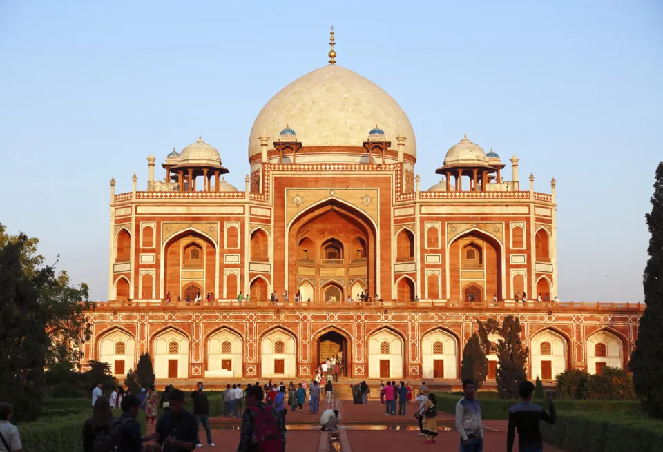 Humayun's Tomb, west elevation at sundown