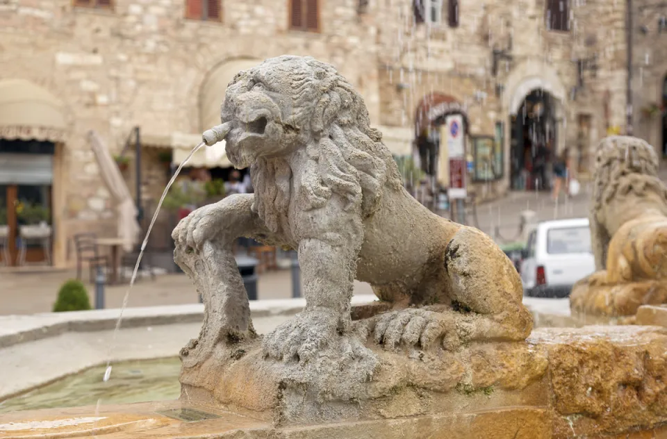 Fountain of the Three Lions, lion statue