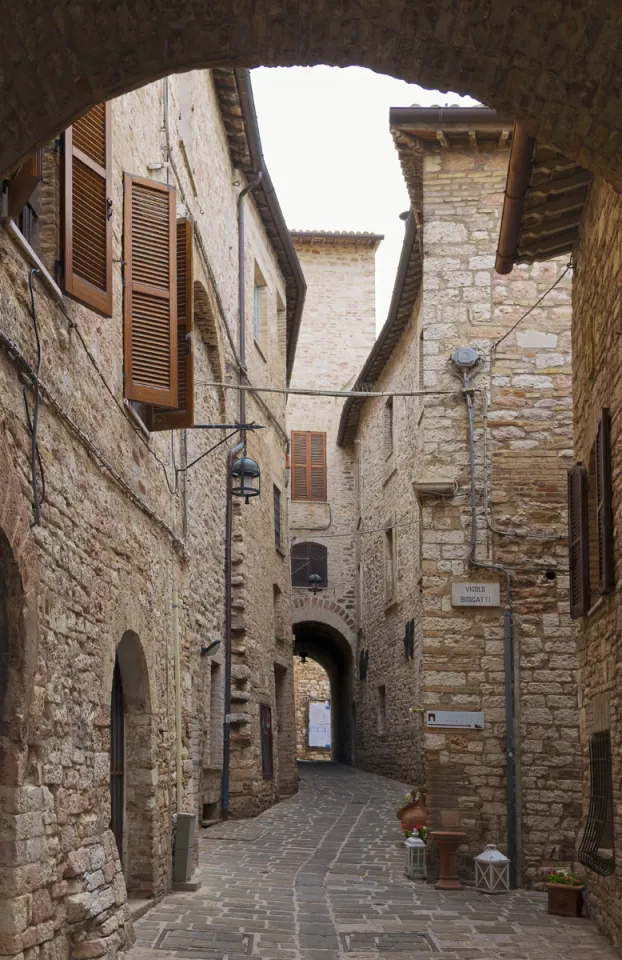 Old Slaughterhouses Street in the old town of Assisi