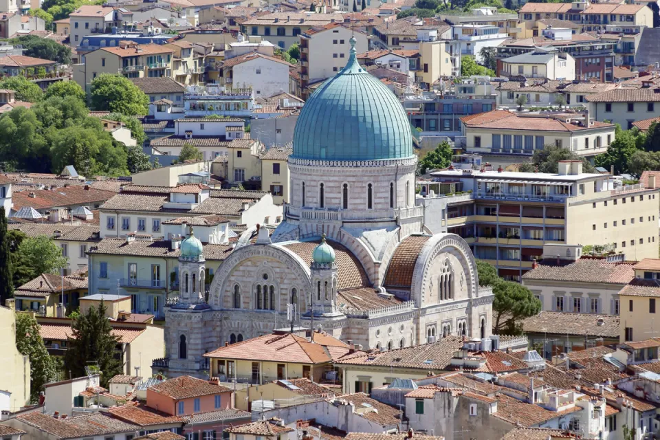 Great Israelitic Temple of Florence, view from the cathedral