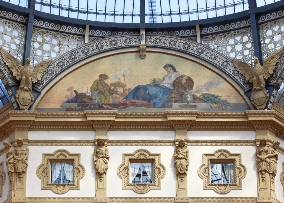 Vittorio Emanuele II Gallery, octagon lunette 'Asia'