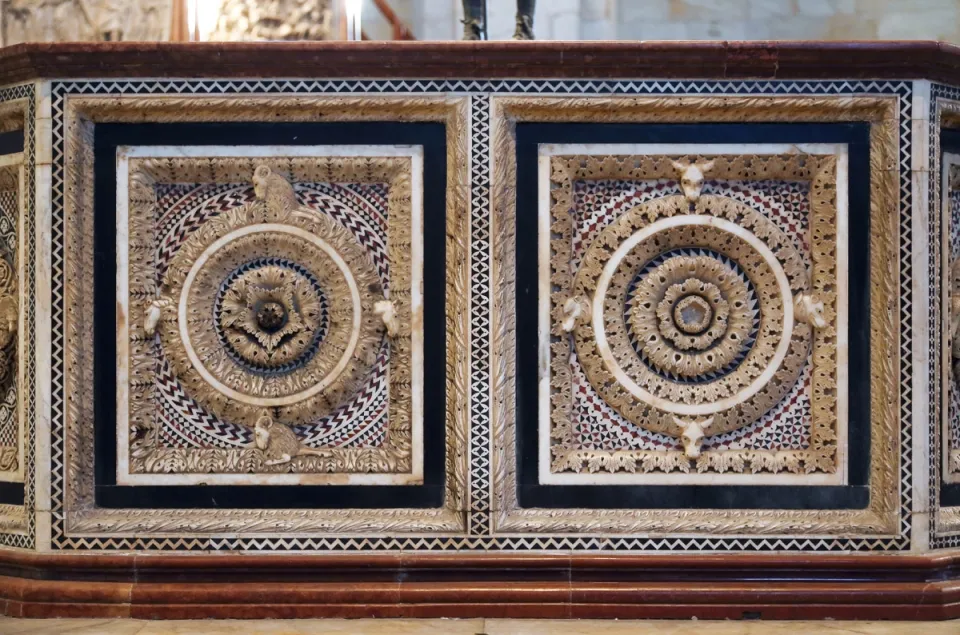 Baptistery of St. John, baptismal font detail