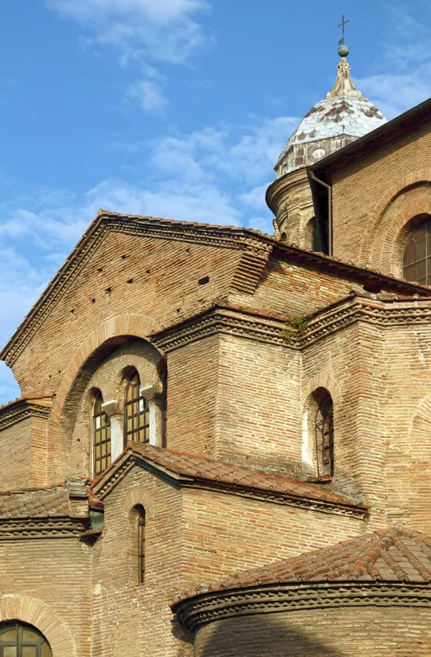 Basilica of San Vitale, detail of the east facade 