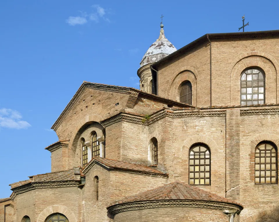 Basilica of San Vitale, detail of the east facade