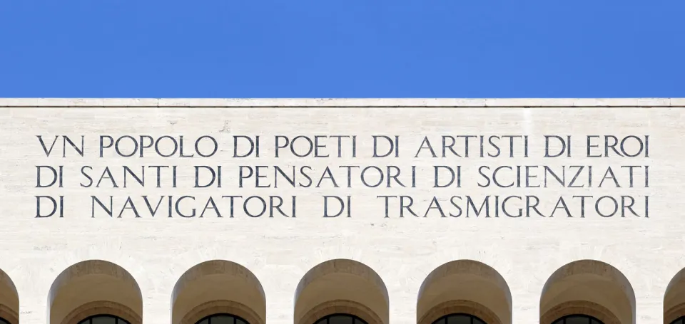 Palace of Italian Civilisation, inscription