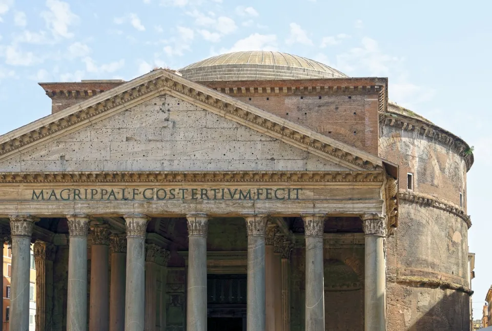 Pantheon, main facade detail