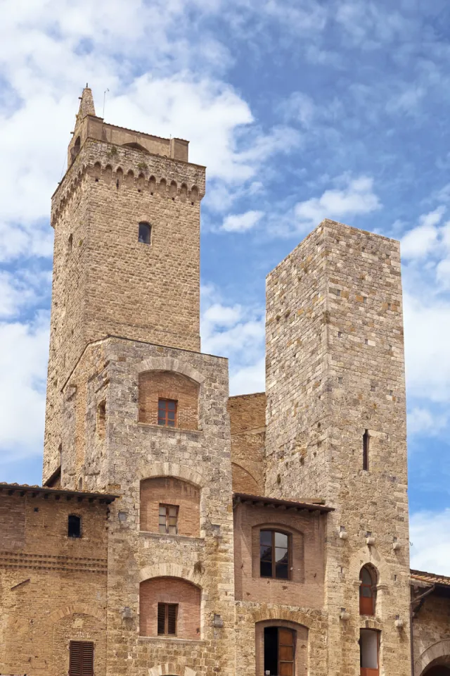 Towers of the Ardinghelli, with Torre Grossa in the background