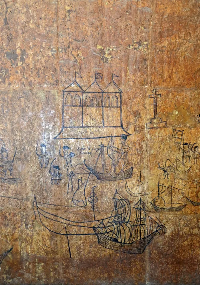 Fort Jesus, Portuguese wall paintings (graffiti)