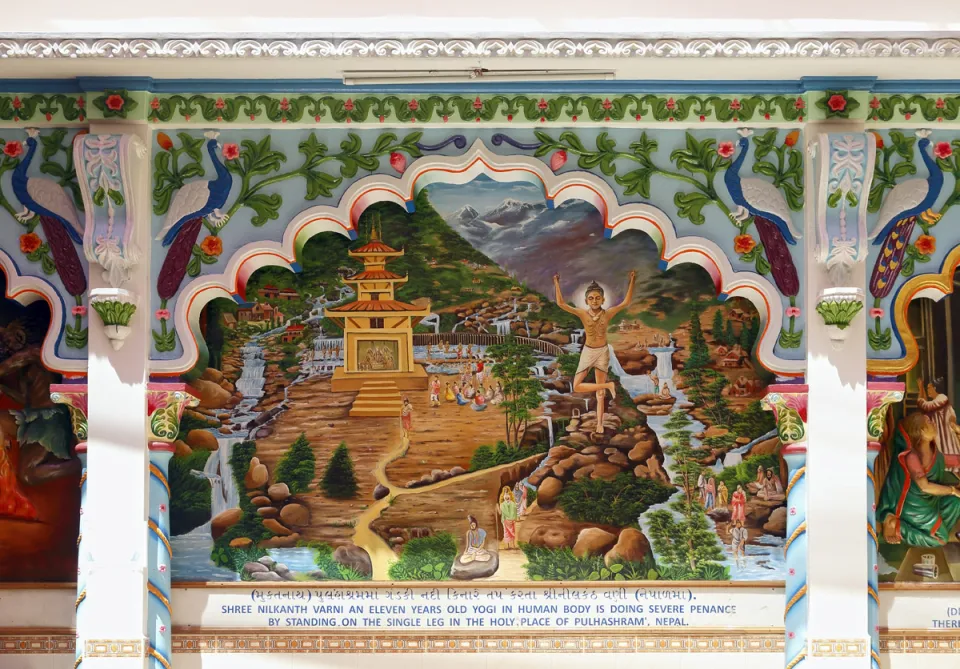 Shri Cutch Satsang Swaminarayan Temple, mural painting