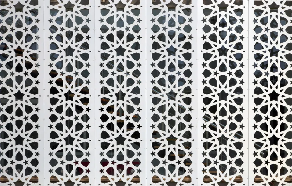 FCB Mihrab, mashrabiya style facade cladding