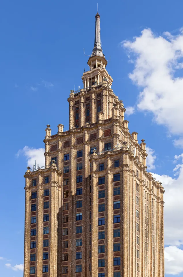 Building of the Latvian Academy of Sciences, upper floors and spire