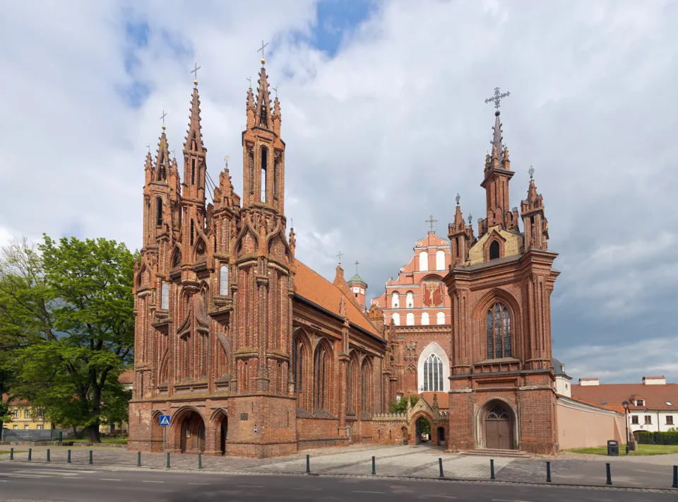 Church of Saint Anne, with Neo-Gothic bell tower and Bernadine Church in the background