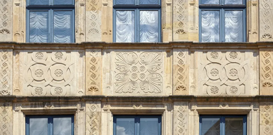 Grand Ducal Palace, facade detail of the old town hall